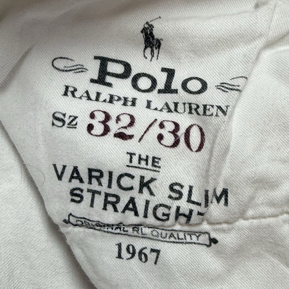 Polo Ralph Lauren Men's 32x30 Varick Slim Straight White Denim Jeans - Picture 5 of 8